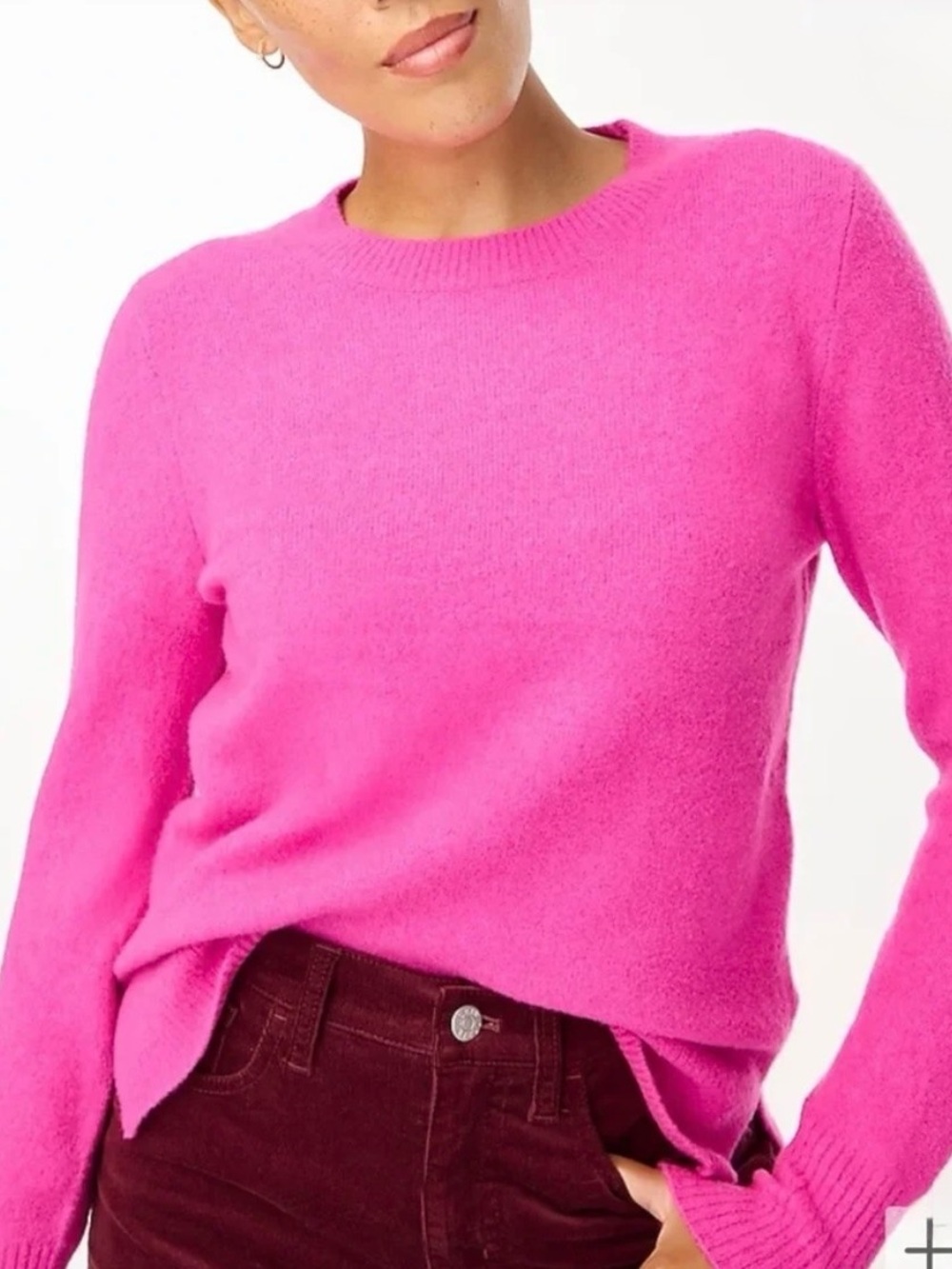 JCREW Crewneck Sweater in Bright Pink